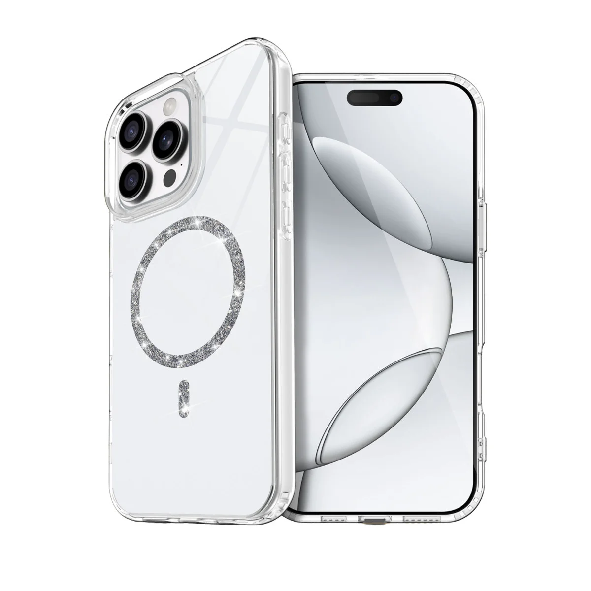 iPhone 15 Pro Max Live Diamond Magsafe Kapak - Şeffaf