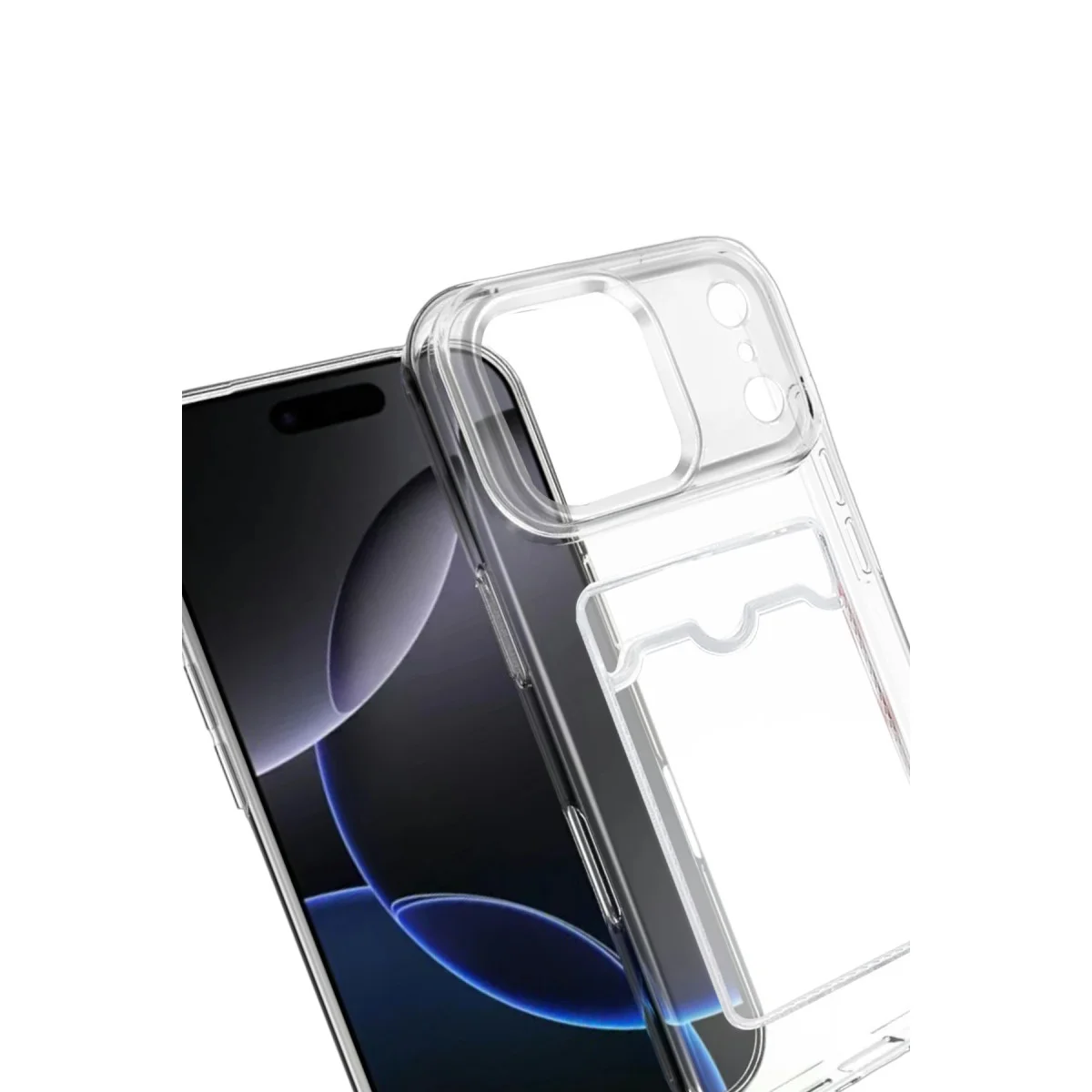 iPhone 17 Pro Kart Şeffaf Silikon - Şeffaf