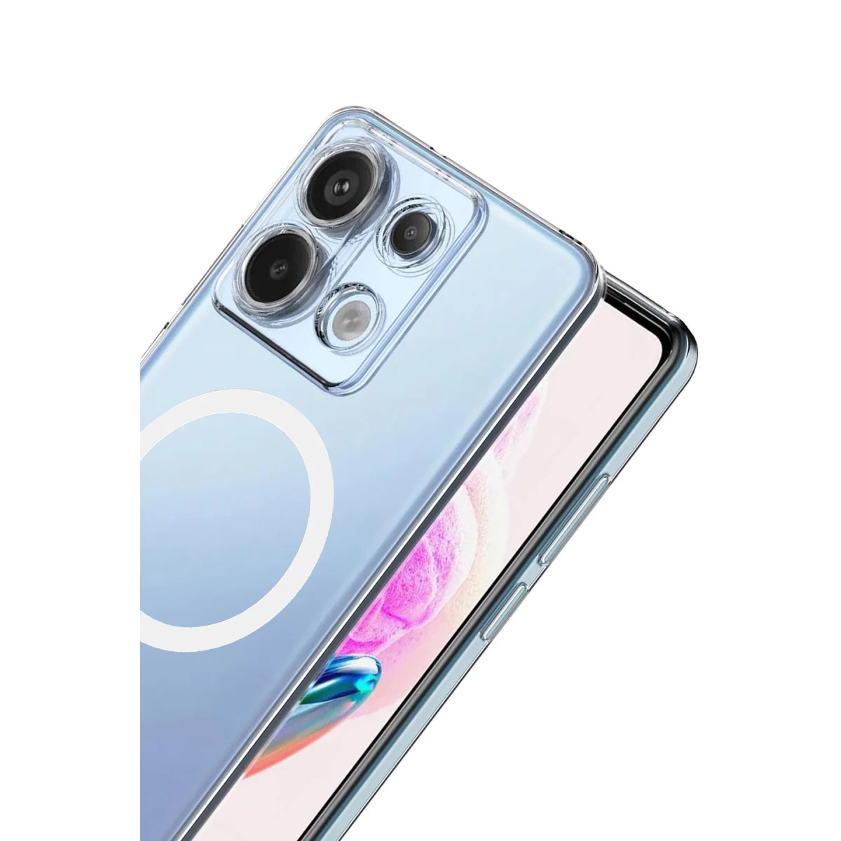 Redmi Note 13 Pro 4G Combo Sert Şeffaf Magsafe Kapak - Şeffaf