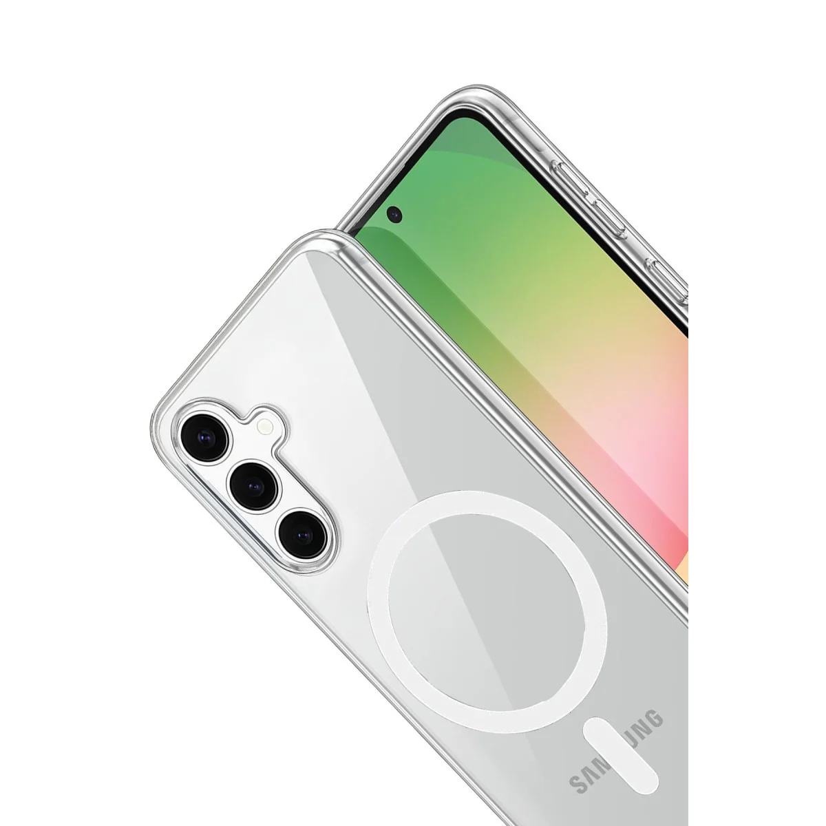 Galaxy A36 Combo Sert Şeffaf Magsafe Kapak - Şeffaf