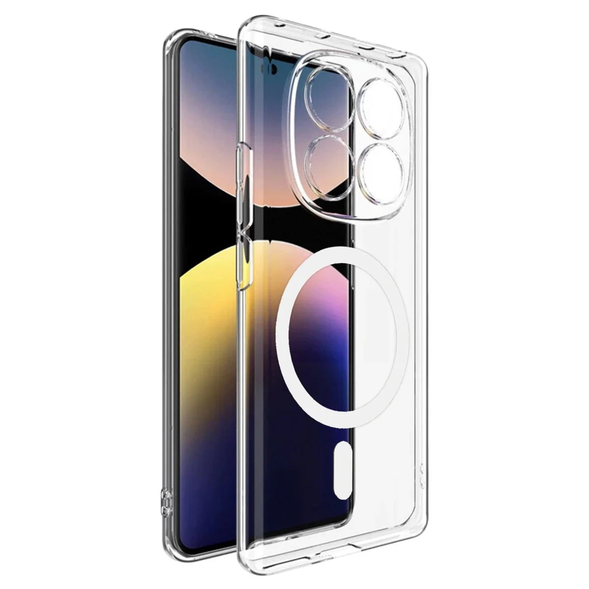 Redmi Note 14 Pro 4G Combo Sert Şeffaf Magsafe Kapak - Şeffaf