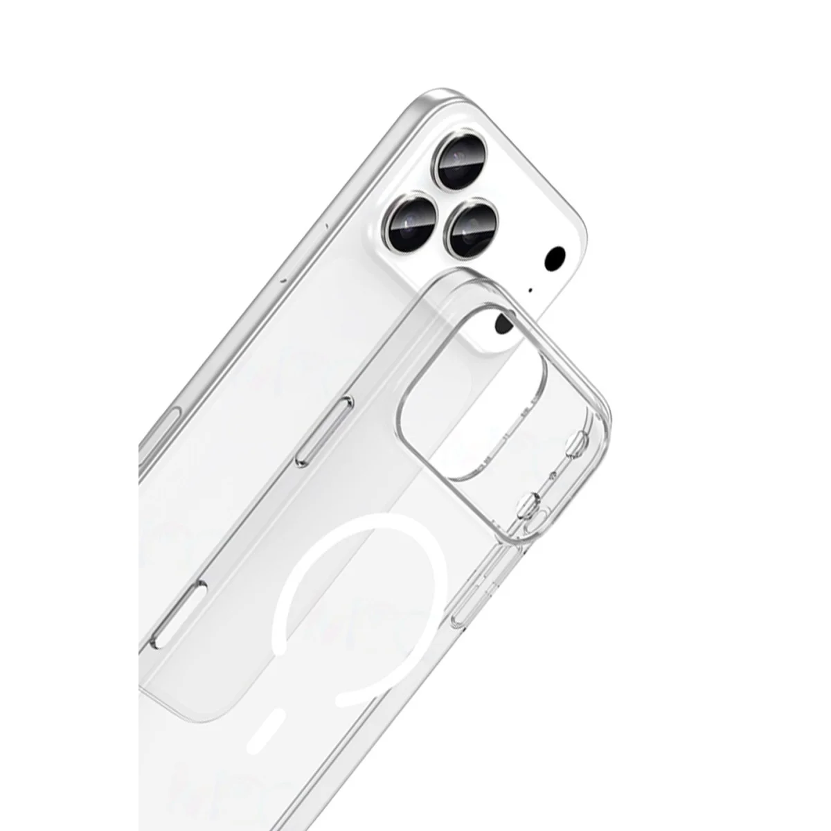 iPhone 17 Pro Max Combo Sert Şeffaf Magsafe Kapak - Şeffaf