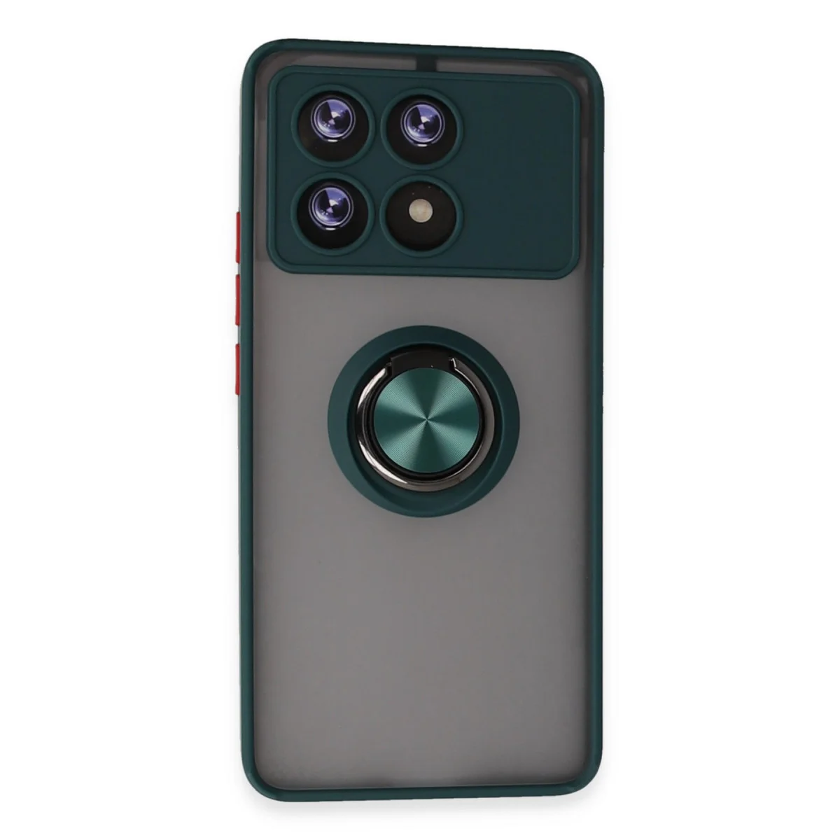 Poco X6 Pro Kılıf Montreal Yüzüklü Silikon Kapak - Yeşil