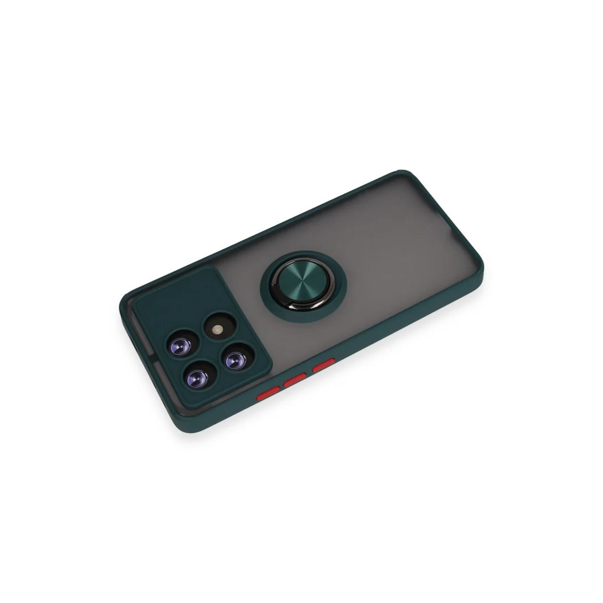 Poco X6 Pro Kılıf Montreal Yüzüklü Silikon Kapak - Yeşil