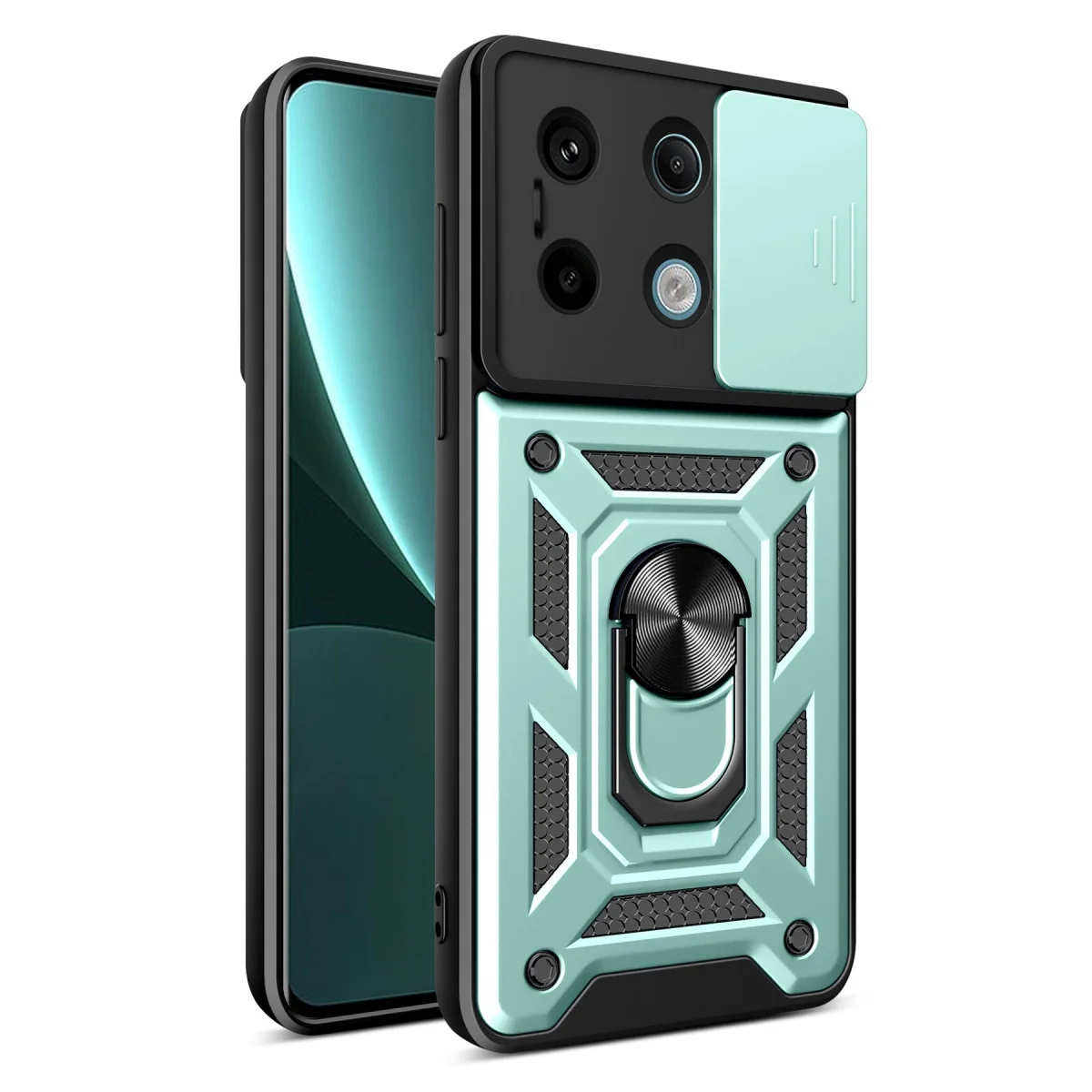 Poco X6 Pro Kılıf Pars Lens Yüzüklü Silikon - Yeşil