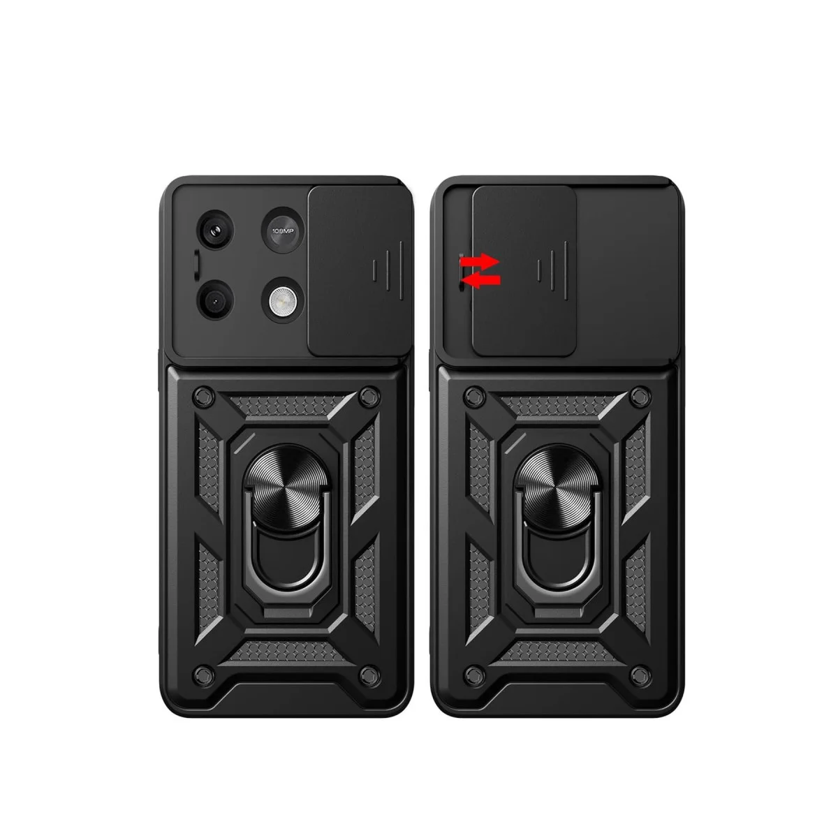 Poco M6 Pro 4G Kılıf Pars Lens Yüzüklü Silikon - Yeşil