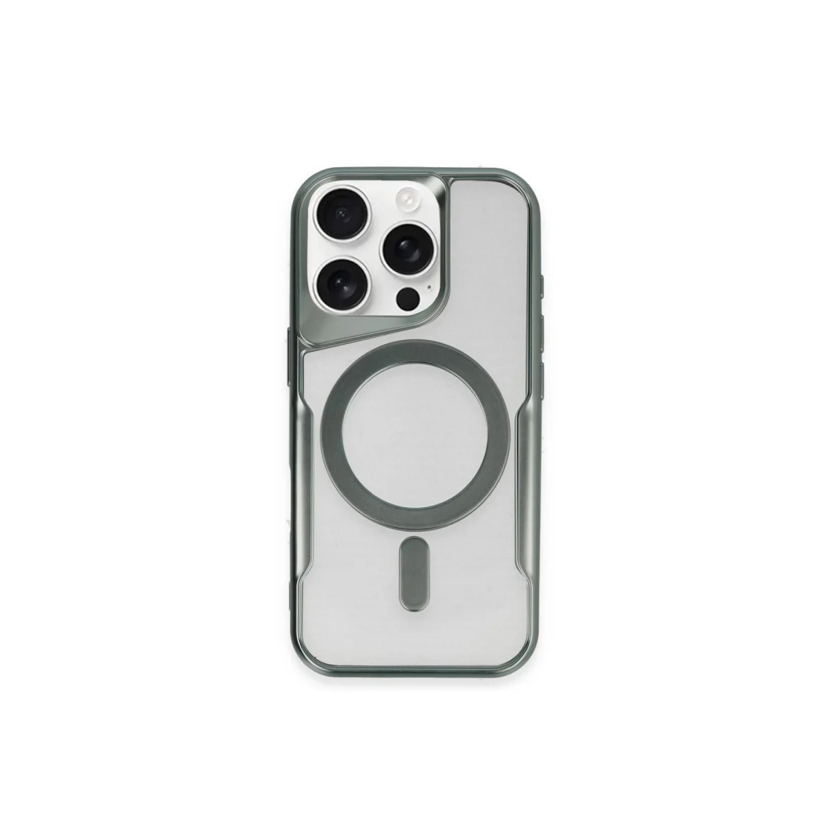 iPhone 14 Pro Max Kılıf Boyi Magsafe Silikon Kapak - Yeşil