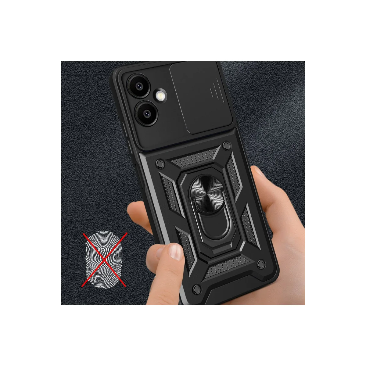 Galaxy A06 Kılıf Pars Lens Yüzüklü Silikon - Yeşil
