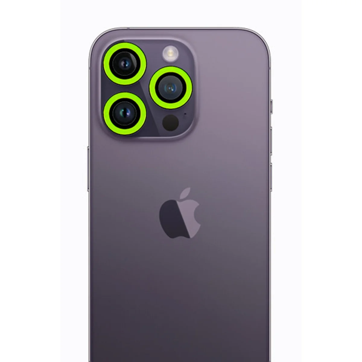 iPhone 12 Pro Neon Fosforlu Kamera Lens - Yeşil
