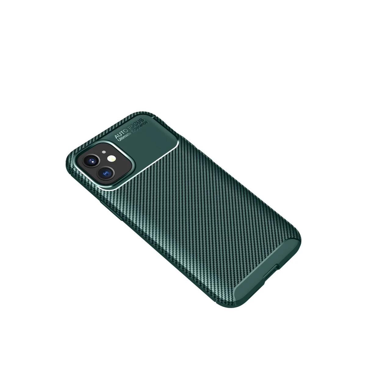 iPhone 12 Mini Kılıf Auto Focus Karbon Kapak - Yeşil