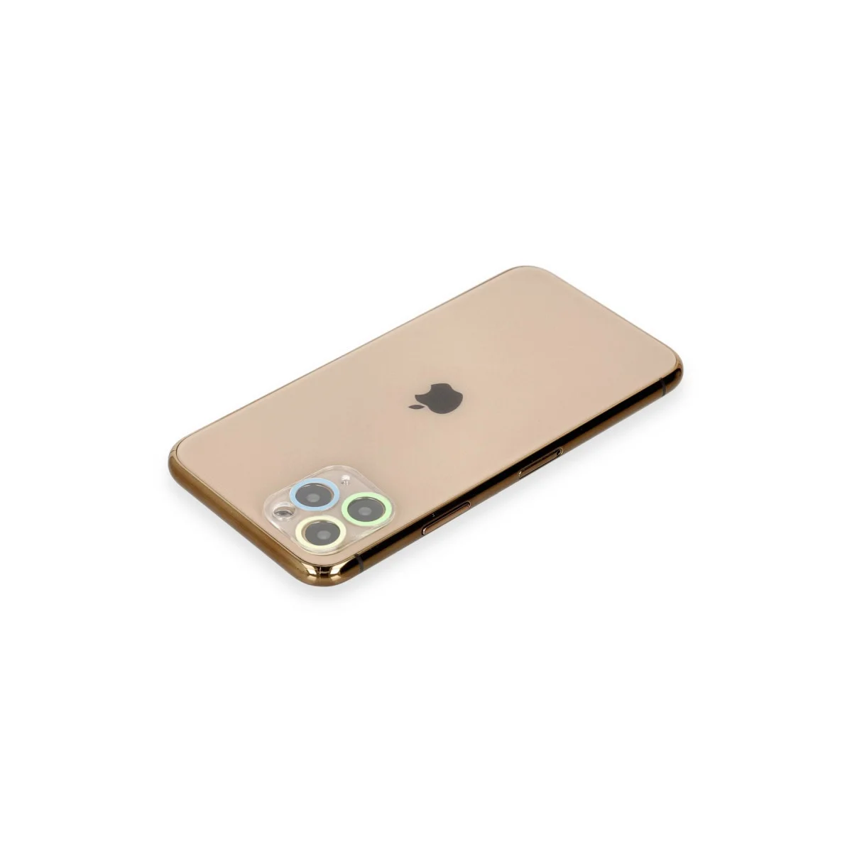 iPhone 11 Pro Renkli Kamera Lens Koruma Cam - Yeşil-Sarı