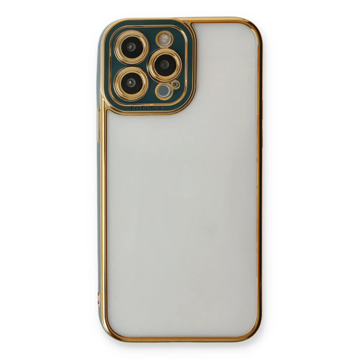 iPhone 13 Pro Max Kılıf Liva Lens Silikon - Yeşil