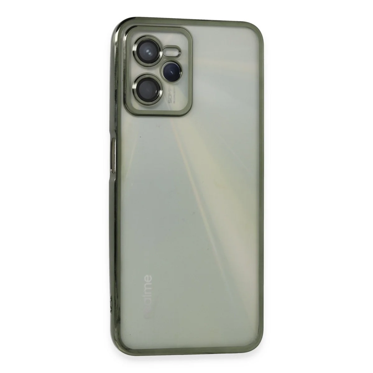 Realme C35 Kılıf Razer Lensli Silikon - Yeşil