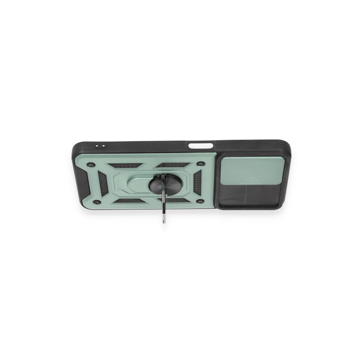 Realme C35 Kılıf Pars Lens Yüzüklü Silikon - Yeşil