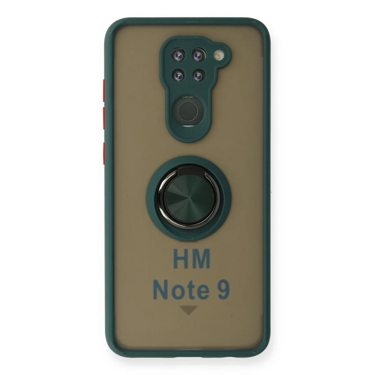 Redmi Note 9 Kılıf Montreal Yüzüklü Silikon Kapak - Yeşil