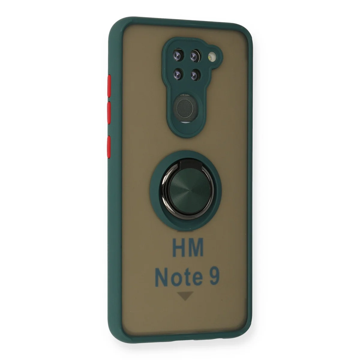 Redmi Note 9 Kılıf Montreal Yüzüklü Silikon Kapak - Yeşil