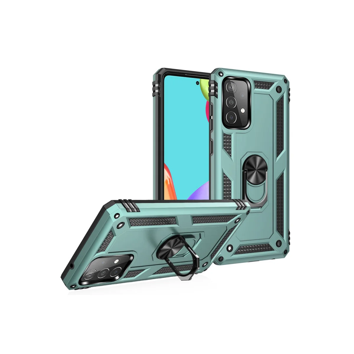 Galaxy A33 5G Kılıf Sofya Yüzüklü Silikon Kapak - Yeşil