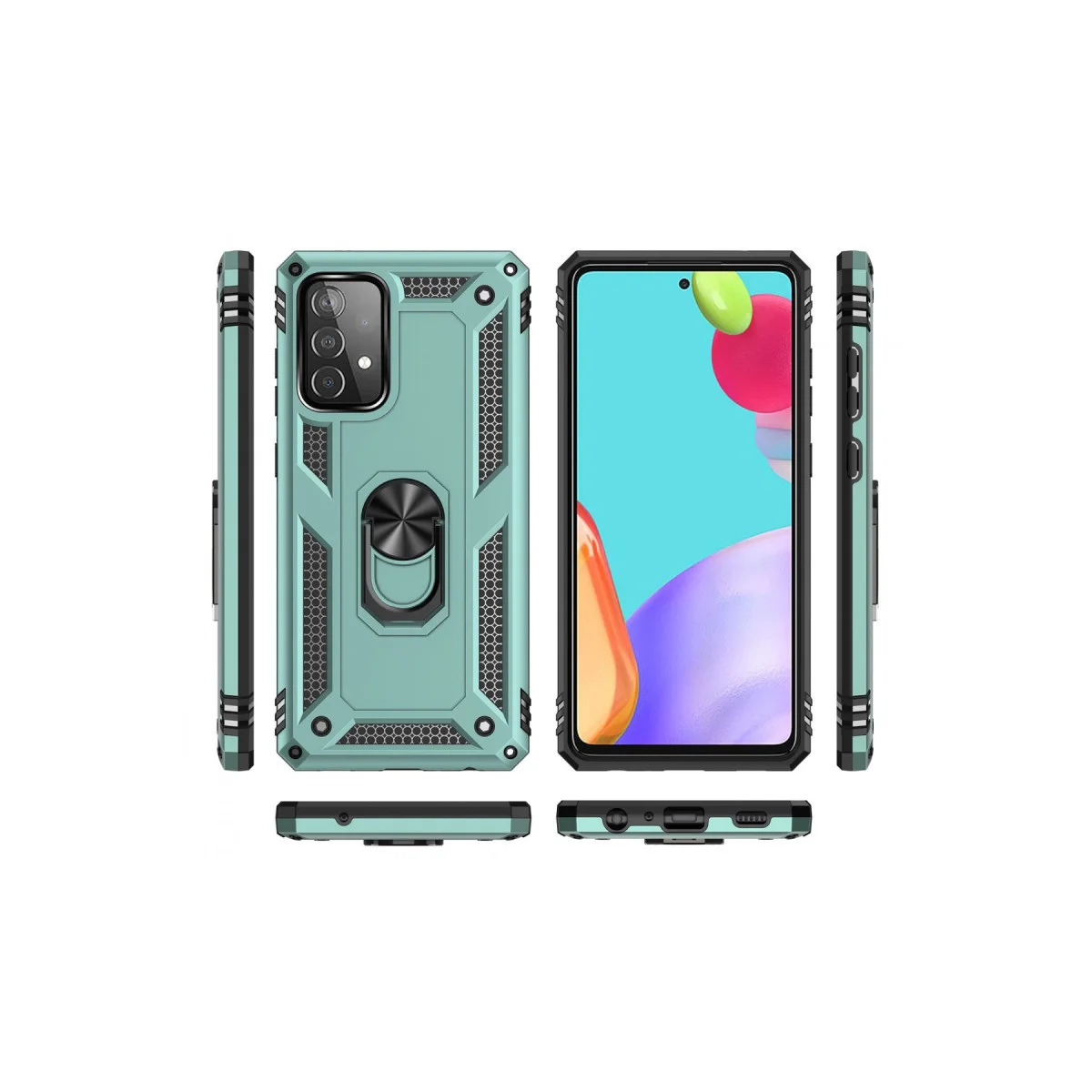 Galaxy A33 5G Kılıf Sofya Yüzüklü Silikon Kapak - Yeşil