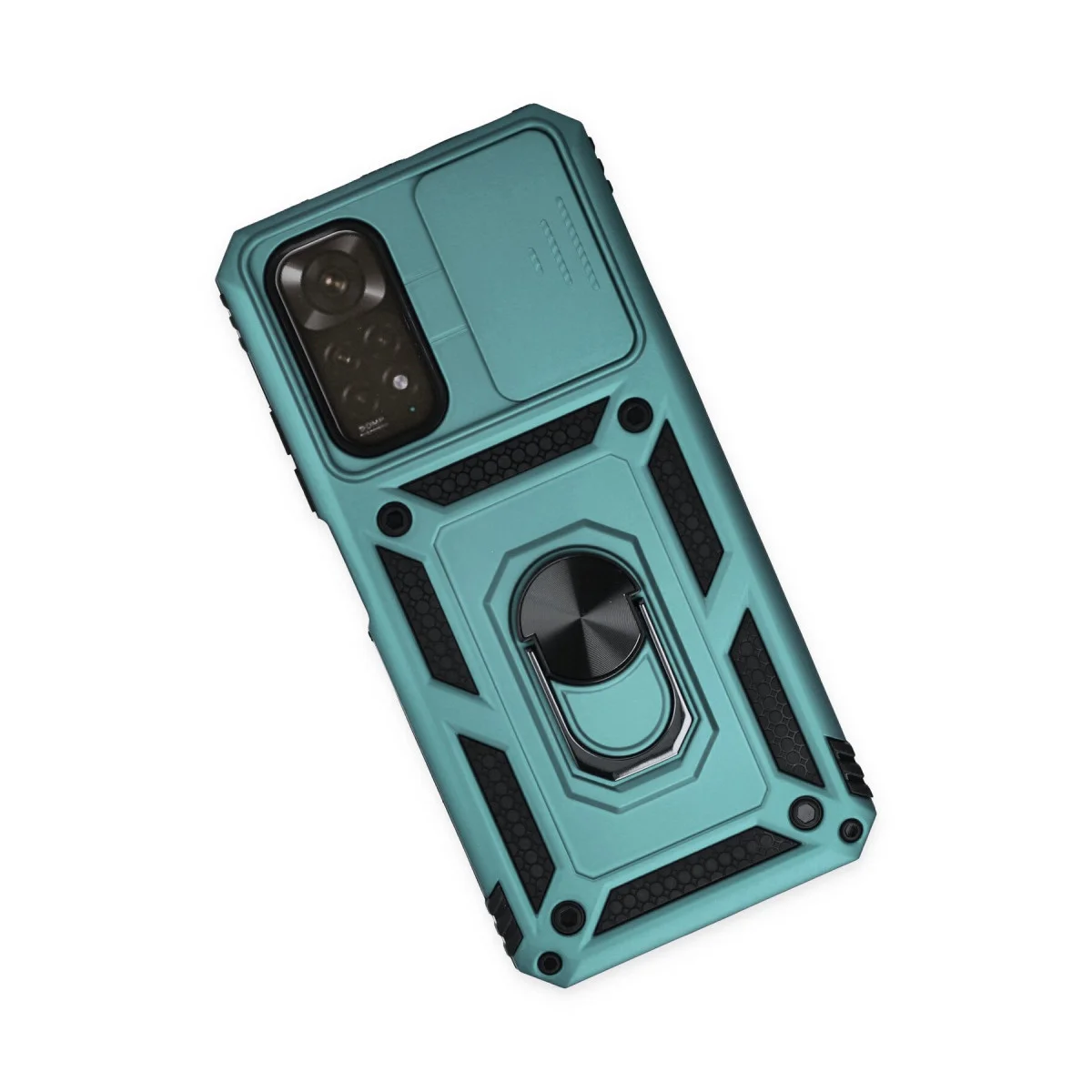 Redmi Note 11 Kılıf Pars Lens Yüzüklü Silikon - Yeşil