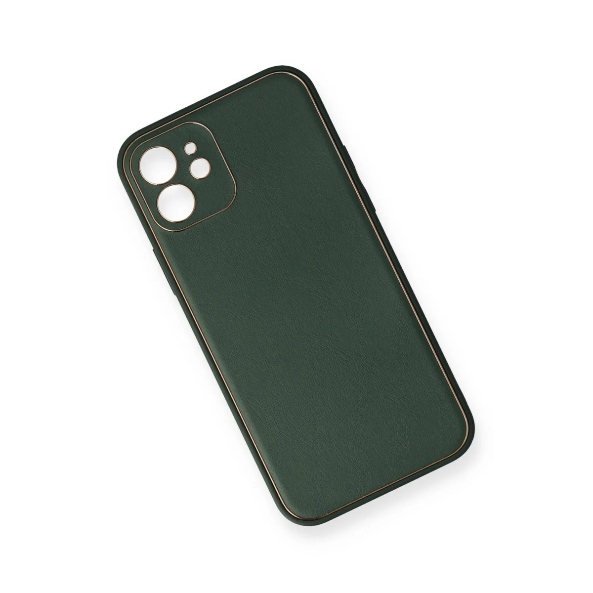 iPhone 12 Mini Kılıf Coco Deri Silikon Kapak - Yeşil