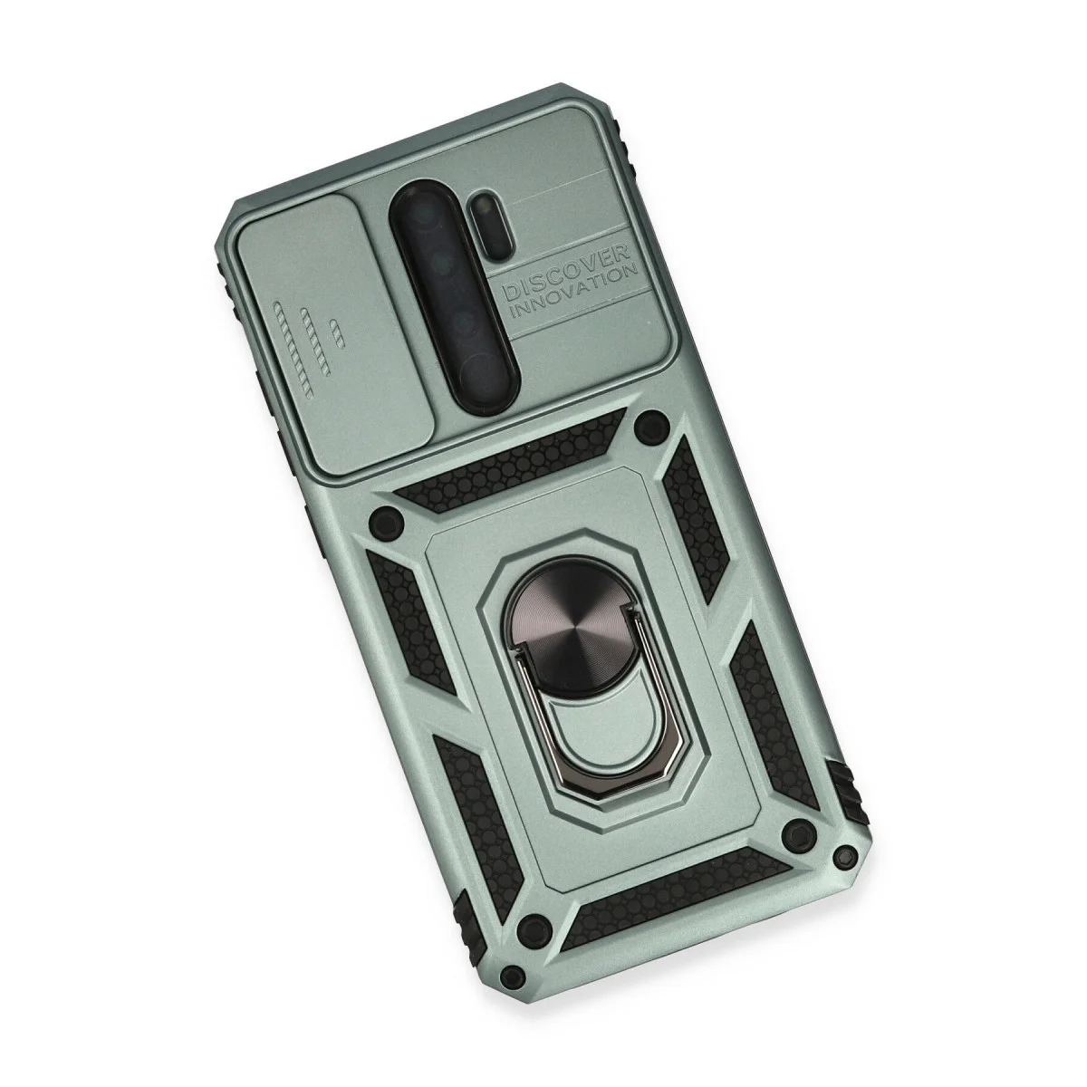 Redmi Note 8 Pro Kılıf Pars Lens Yüzüklü Silikon - Yeşil