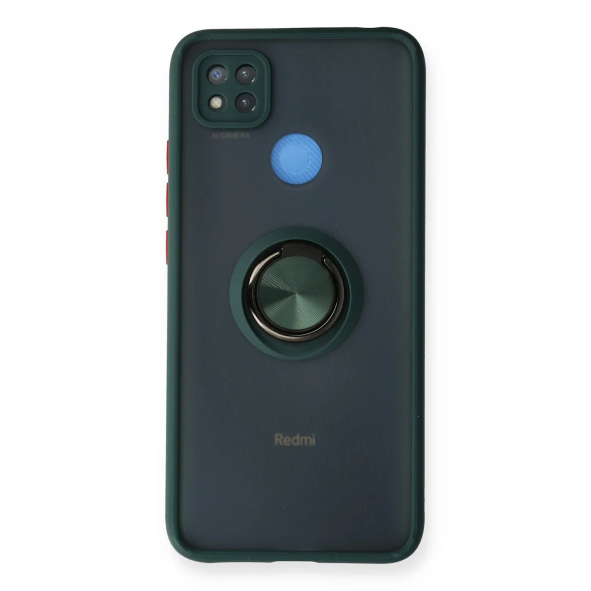 Redmi 9C Kılıf Montreal Yüzüklü Silikon Kapak - Yeşil