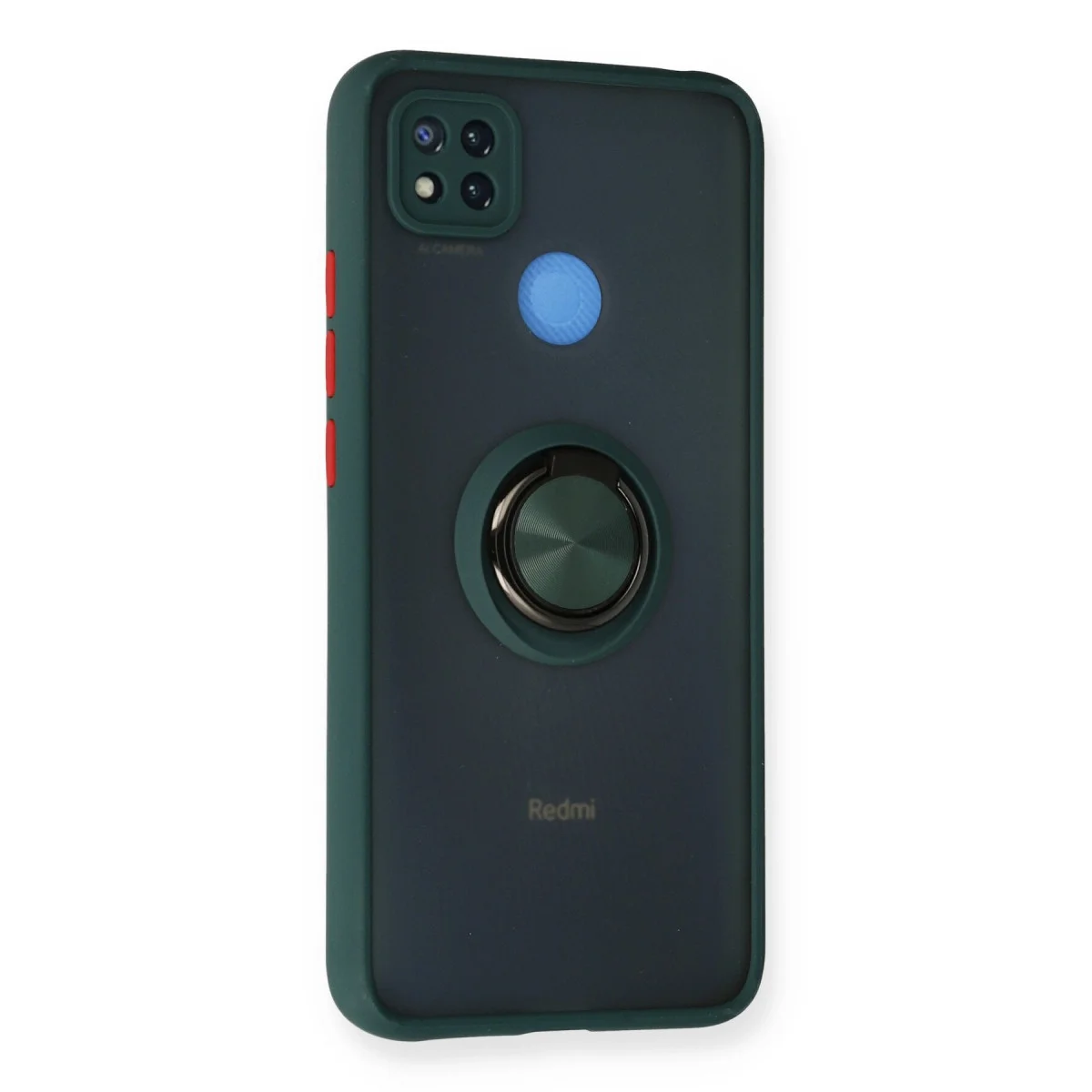Redmi 9C Kılıf Montreal Yüzüklü Silikon Kapak - Yeşil