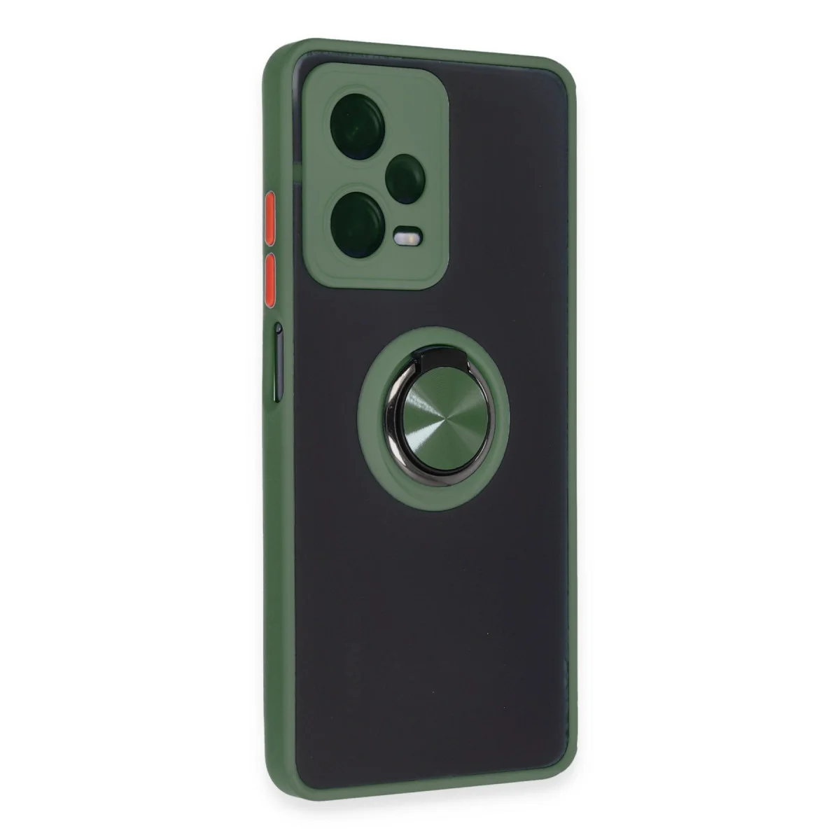 Redmi Note 12 5G Kılıf Montreal Yüzüklü Silikon Kapak - Yeşil