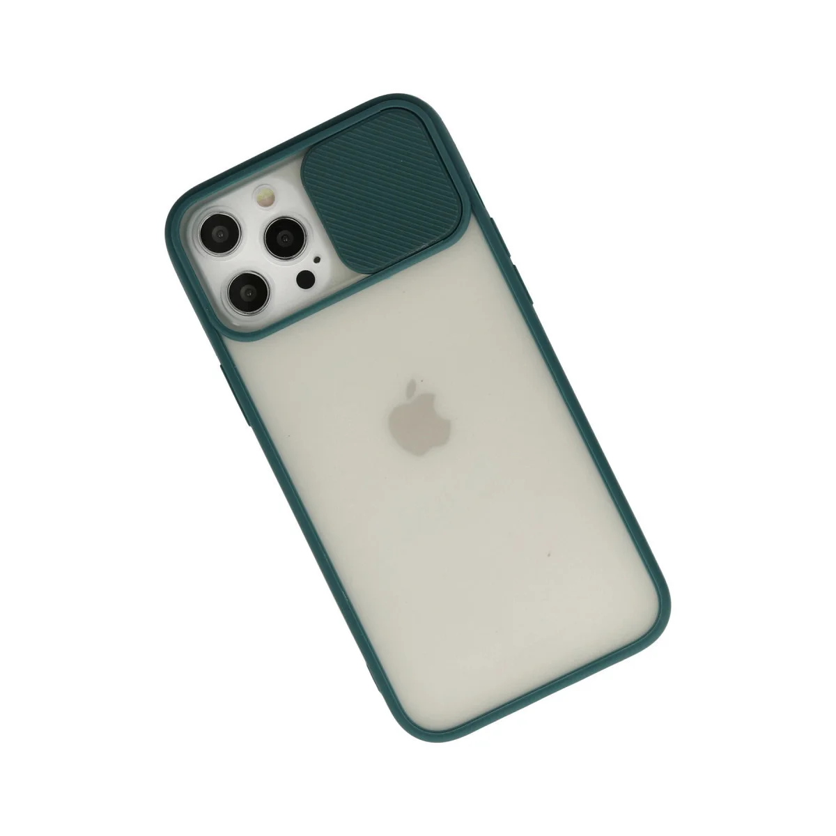 iPhone 12 Pro Max Kılıf Palm Buzlu Kamera Sürgülü Silikon - Yeşil