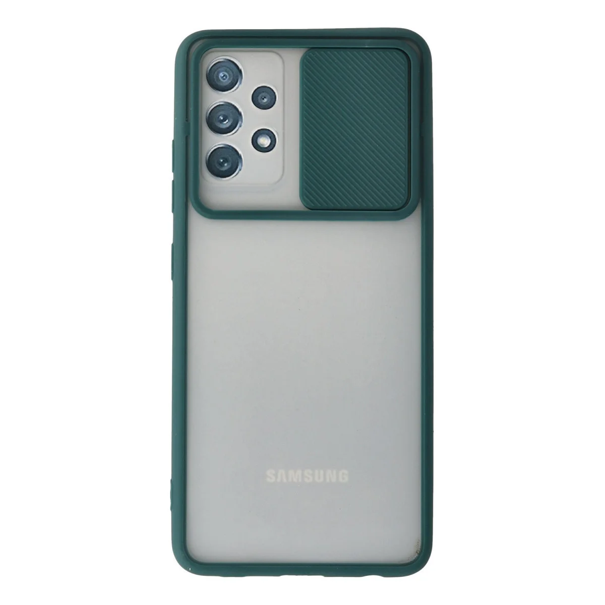 Galaxy A72 Kılıf Palm Buzlu Kamera Sürgülü Silikon - Yeşil