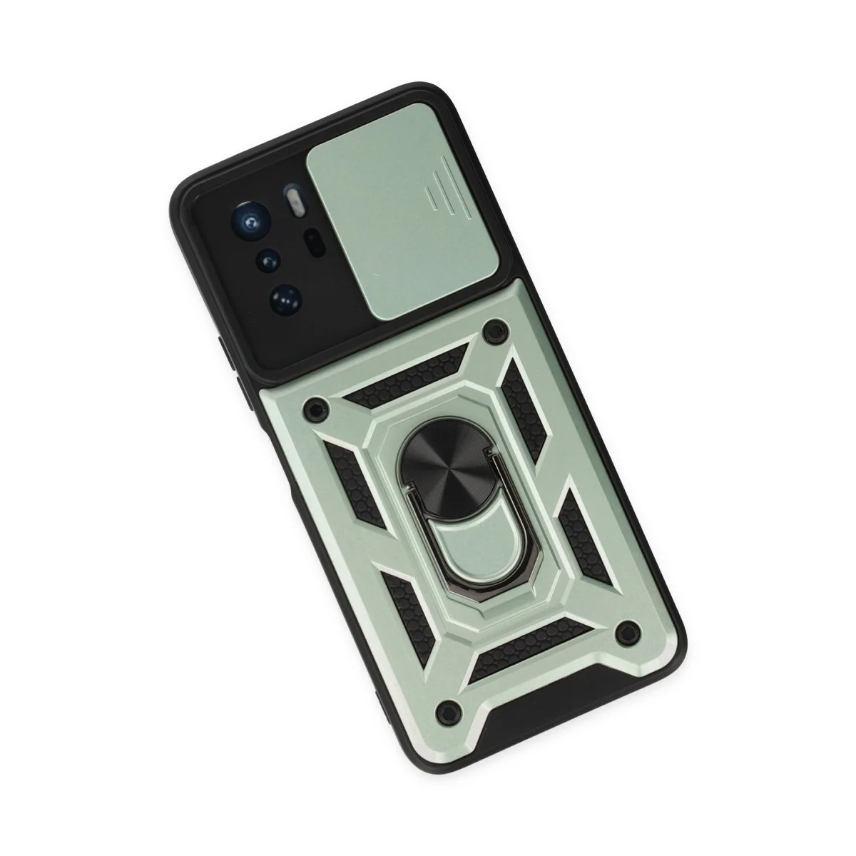 Poco X3 GT Kılıf Pars Lens Yüzüklü Silikon - Yeşil
