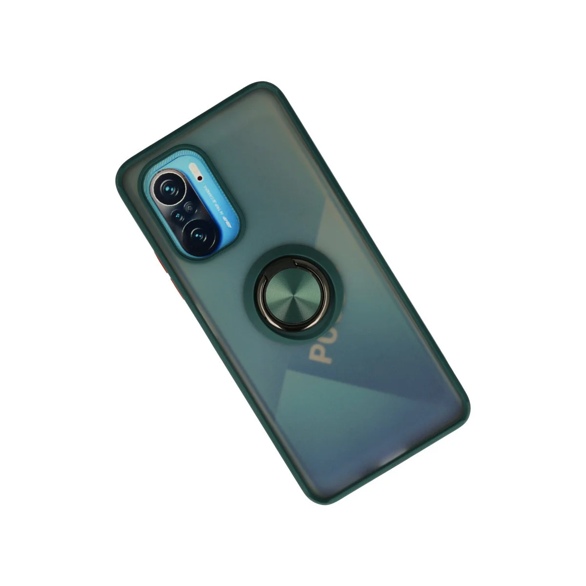 Redmi K40 Kılıf Montreal Yüzüklü Silikon Kapak - Yeşil