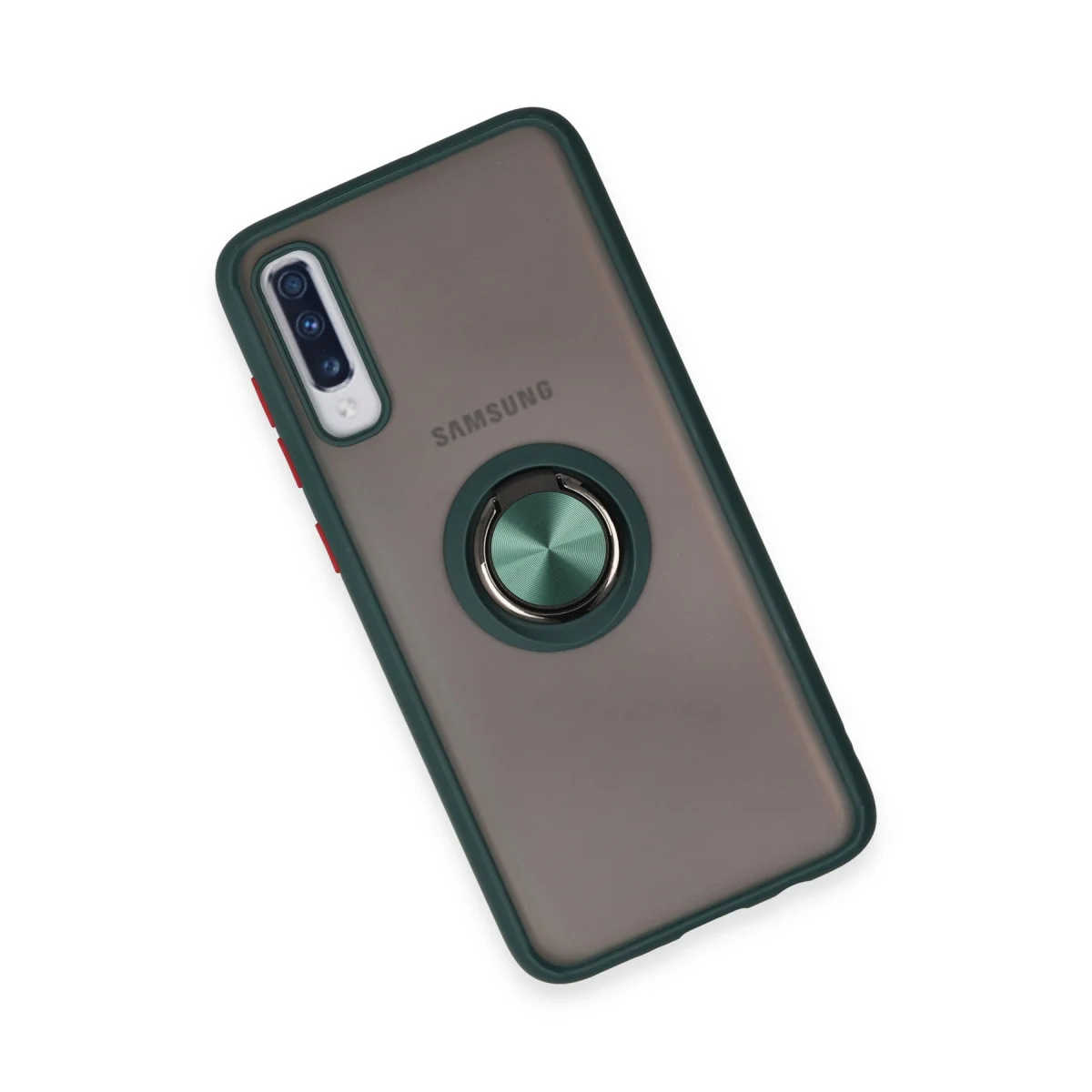 Galaxy A70 Kılıf Montreal Yüzüklü Silikon Kapak - Yeşil