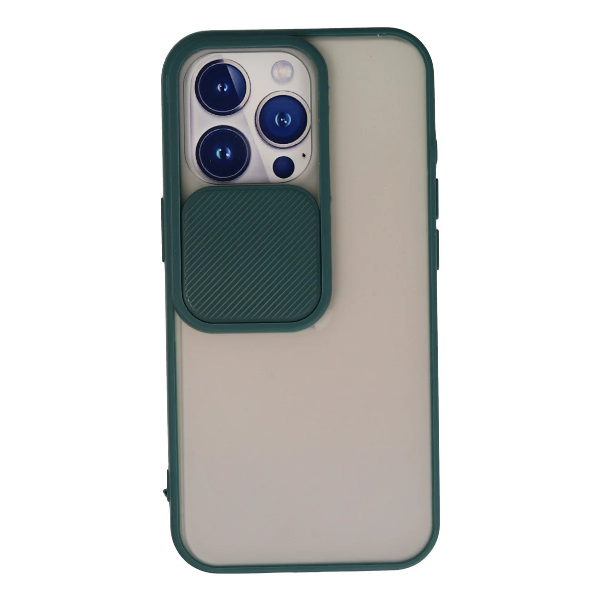 iPhone 13 Pro Kılıf Palm Buzlu Kamera Sürgülü Silikon - Yeşil