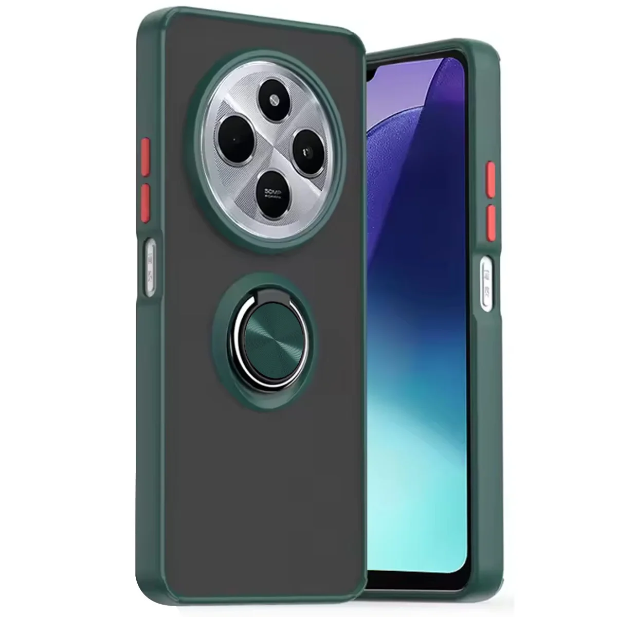 Redmi 14C Kılıf Montreal Yüzüklü Silikon Kapak - Yeşil