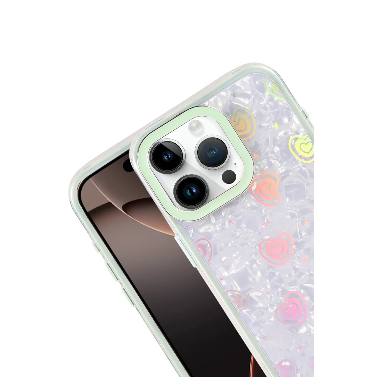 iPhone 15 Pro Max Lumi Desenli Kapak - Yeşil