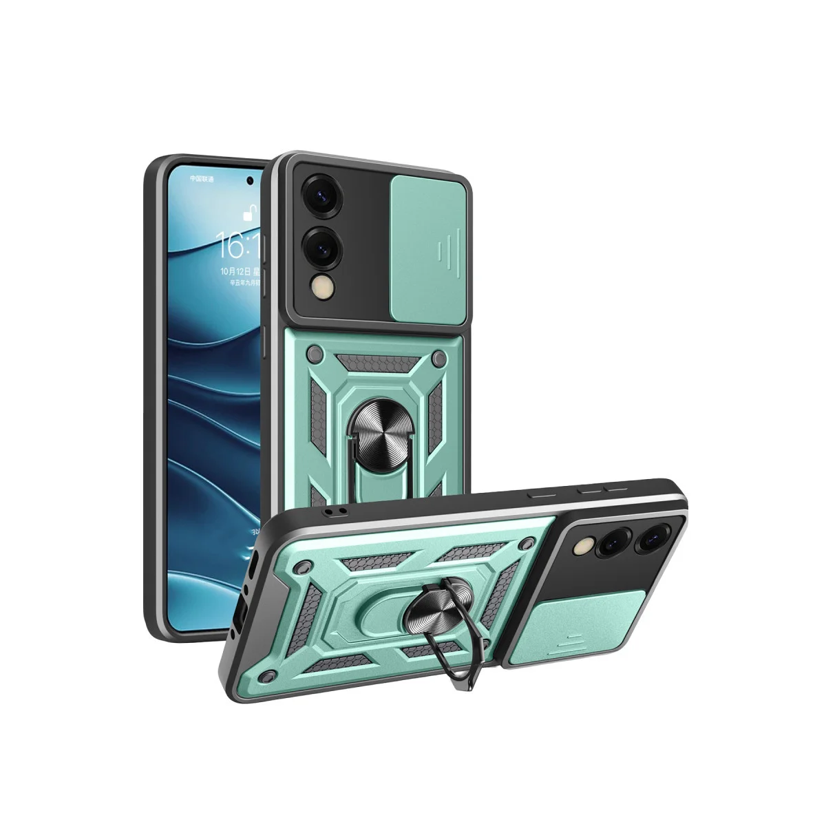 Galaxy S25 Edge Pars Lens Yüzüklü Silikon - Yeşil