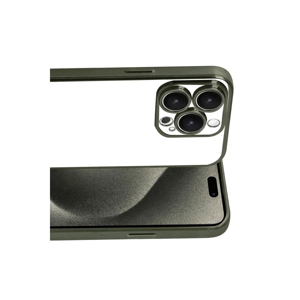 iPhone 15 Pro Max Razer Lensli Silikon - Yeşil