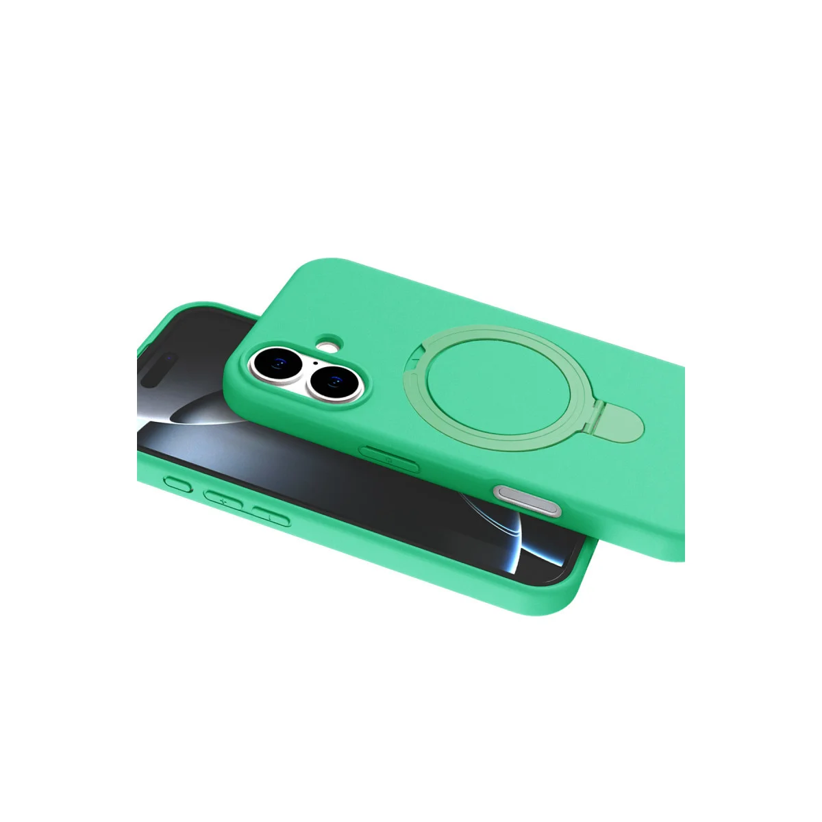 iPhone 16 Regal Magsafe Standlı Kapak - Yeşil