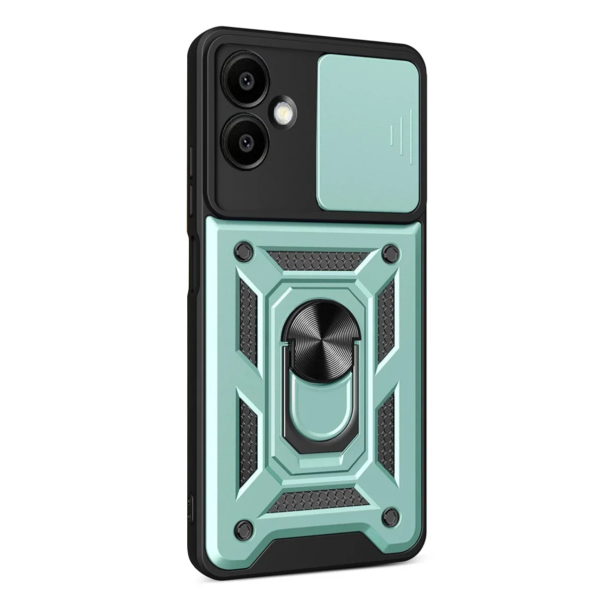 Galaxy A07 4G Pars Lens Yüzüklü Silikon - Yeşil