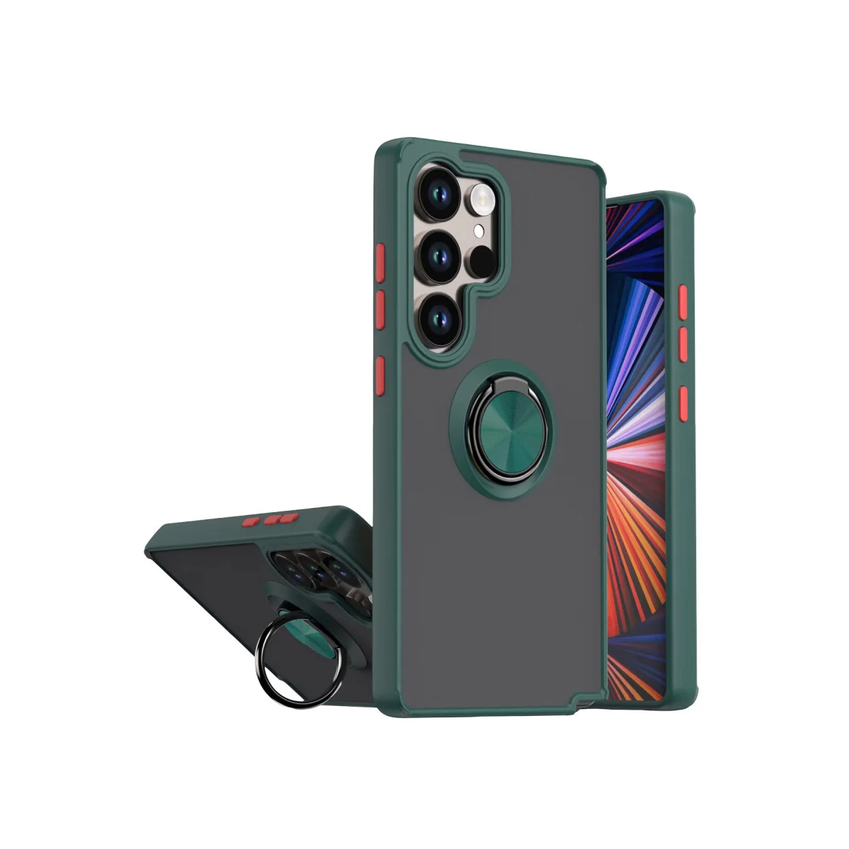 Galaxy S26 Ultra Montreal Yüzüklü Silikon Kapak - Yeşil