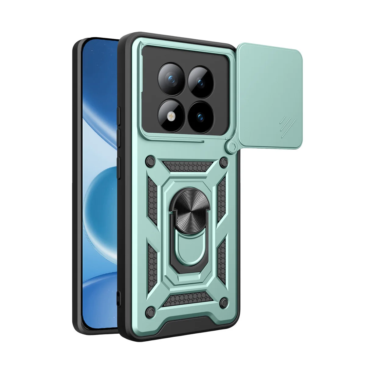 Redmi Note 15 Pro 4G Pars Lens Yüzüklü Silikon - Yeşil