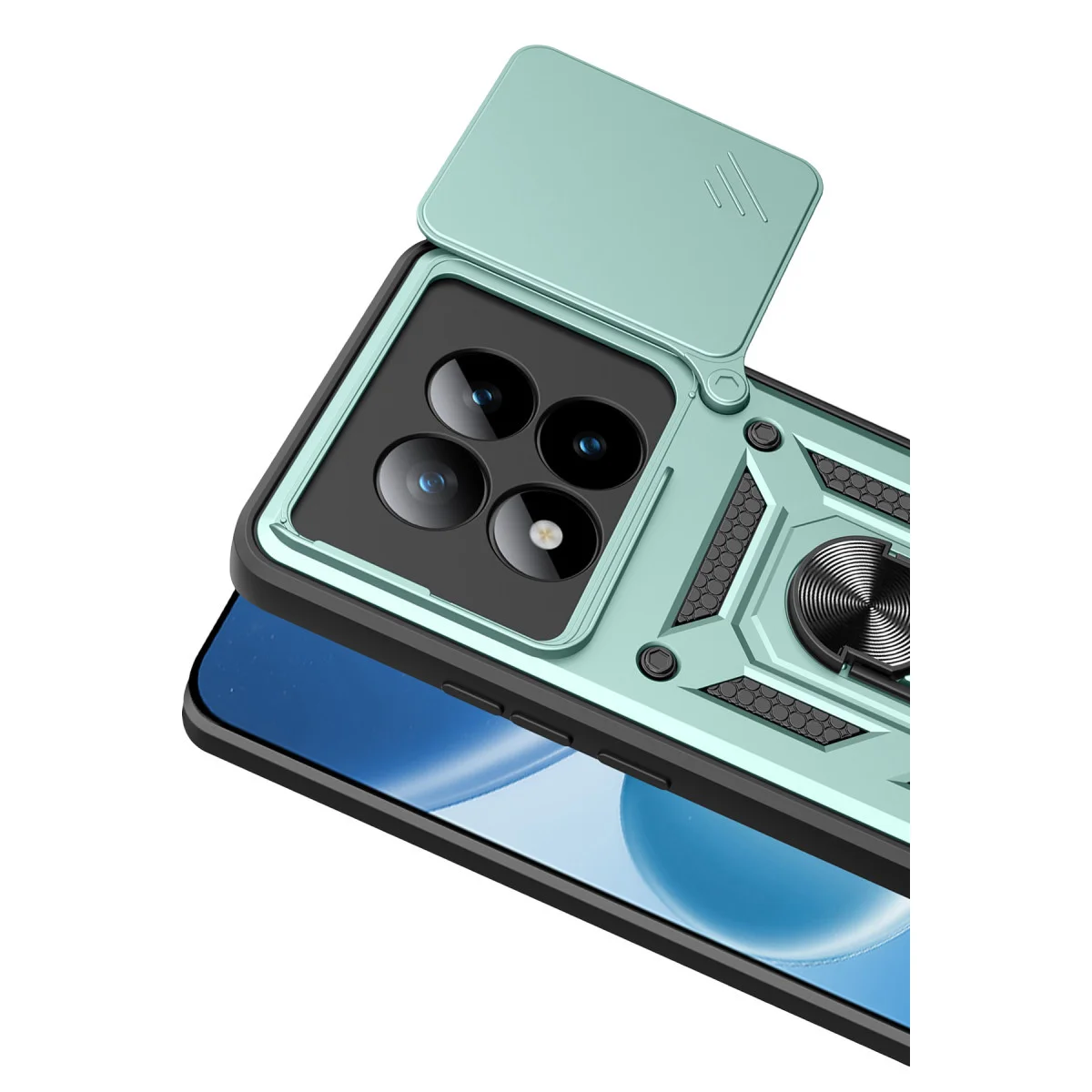 Redmi Note 15 Pro 4G Pars Lens Yüzüklü Silikon - Yeşil