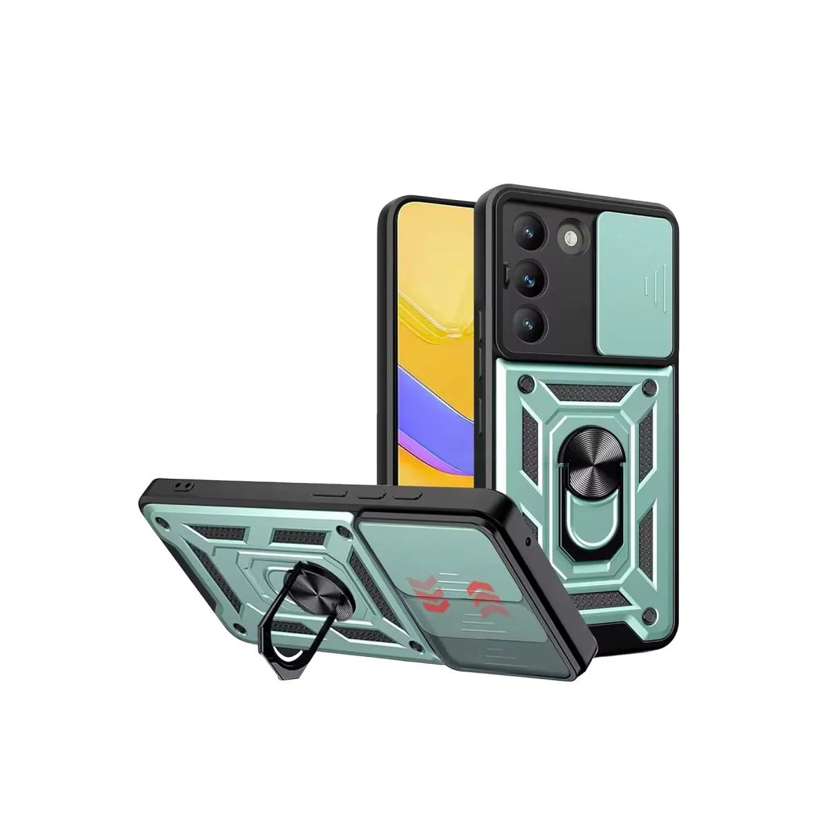 V30 Lite 4G Pars Lens Yüzüklü Silikon - Yeşil