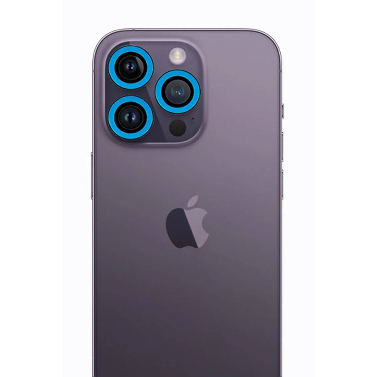 iPhone 12 Pro Max Neon Fosforlu Kamera Lens - Mavi