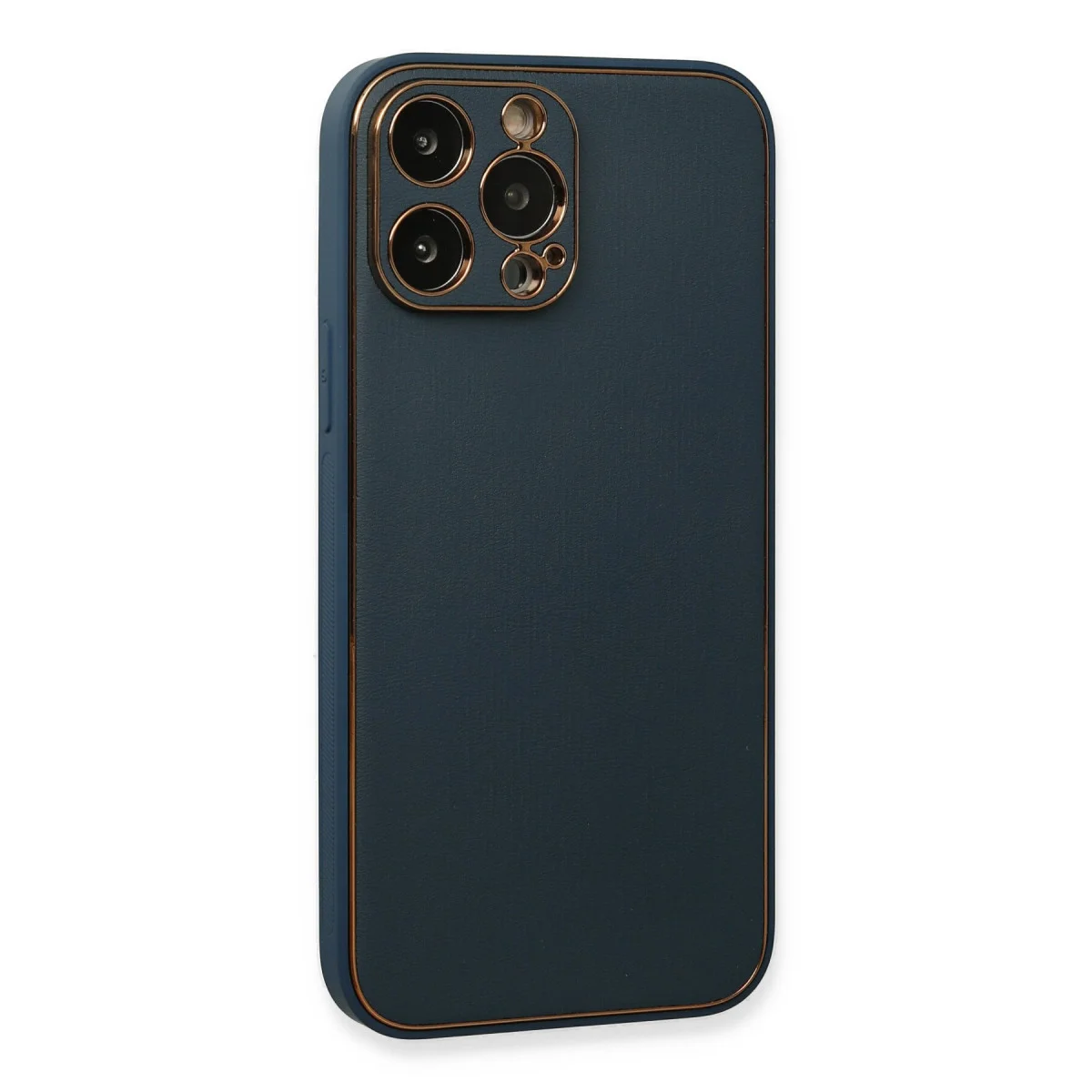 iPhone 13 Pro Kılıf Coco Deri Silikon Kapak - Mavi