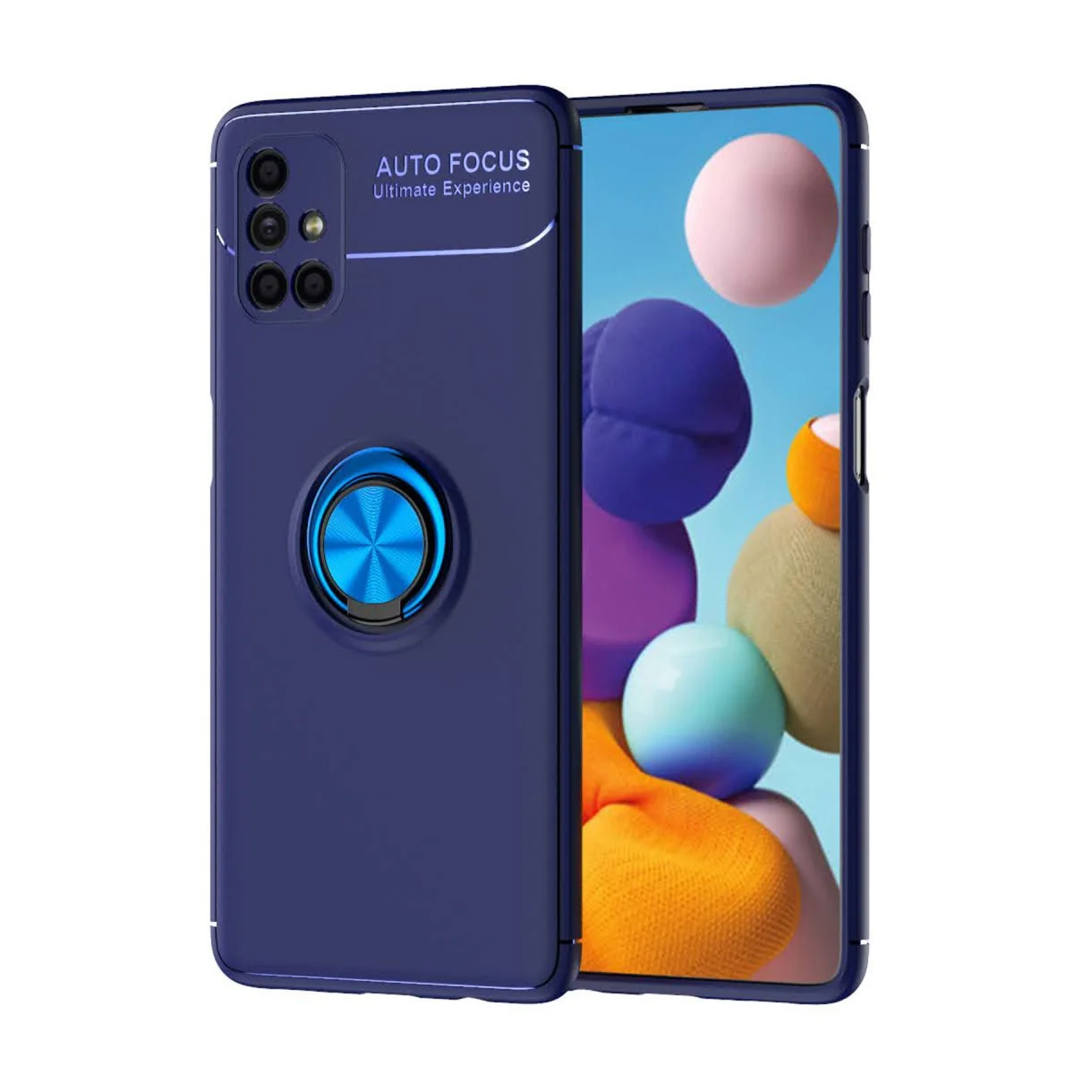 Galaxy M51 Kılıf Range Yüzüklü Silikon - Mavi