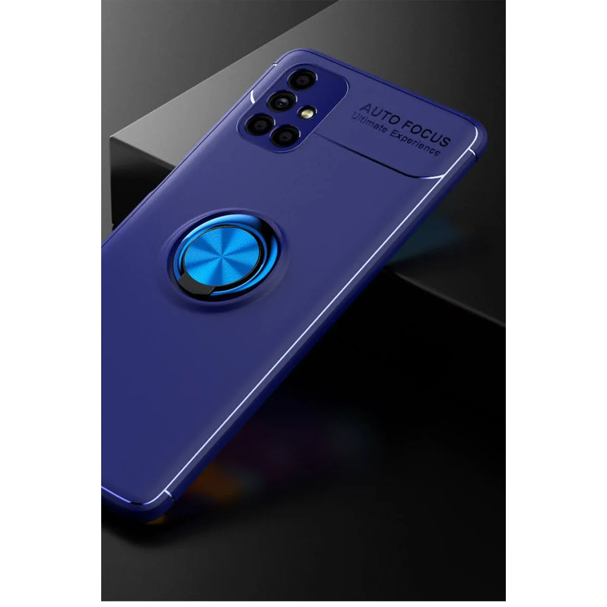 Galaxy M51 Kılıf Range Yüzüklü Silikon - Mavi