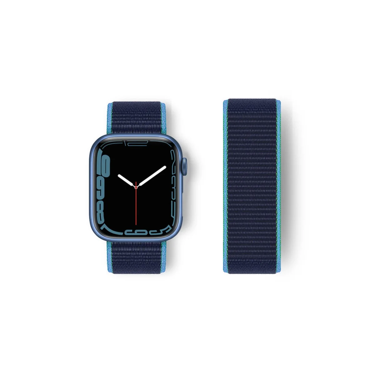 Watch 38mm Hasırlı Cırtcırtlı Kordon - Mavi-Lacivert