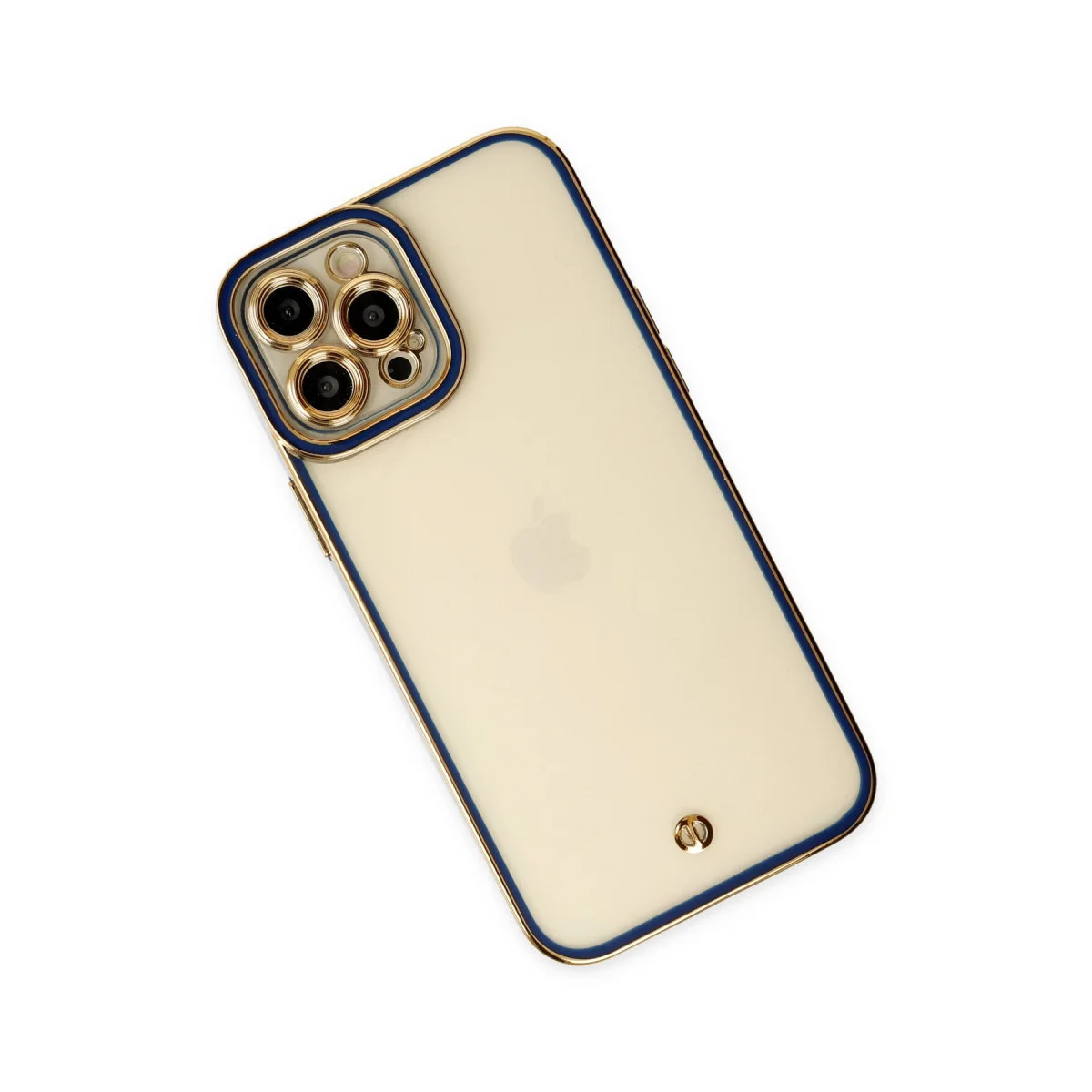 iPhone 12 Pro Kılıf Liva Lens Silikon - Mavi